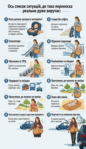 Переноска лежача для дітей Літо сірий - зображення 2
