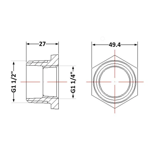 Футорка чавунна 1" 1/2х1" 1/4 ЗР - зображення 2
