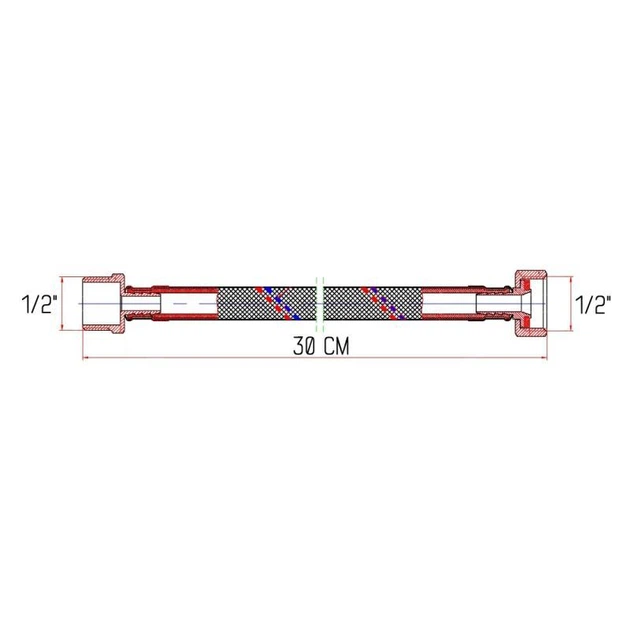 Гнучка підводка для води Thermo Alliance Forte ВЗ 30 см SF382W30 - зображення 2