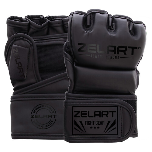 Рукавиці для змішаних єдиноборств MMA Zelart Чорний - изображение 3