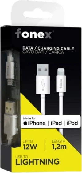 Кабель Fonex Lightning - USB Type-A 1.2 м White (USBMFW) - зображення 2
