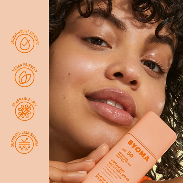 Сонцезахисний флюїд для обличчя з SPF50 Byoma Ultralight Face Fluid SPF50 (50 ml) - Фото 2 Сонцезахисний флюїд для обличчя з SPF50 Byoma Ultralight Face Fluid SPF50 (50 ml) - изображение 2