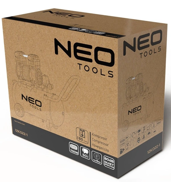 Компрессор безмасляный NEO Tools 50 л 12K022-1 (5907558479638) - изображение 15