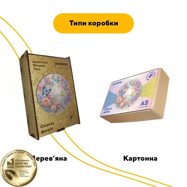 Дерев'яний фігурний пазл Співоча Феєрія, А1, Картонна коробка 500+ елементів - зображення 4