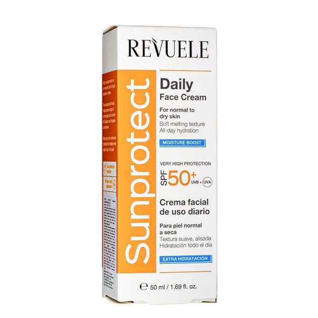 Крем для лица солнцезащитный SPF 50+ для нормальной и сухой кожи Revuele 50 мл - изображение 2