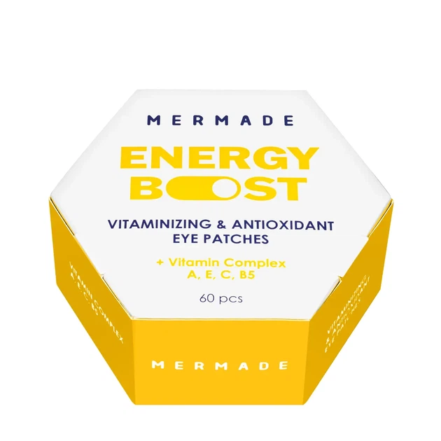 Патчи для кожи вокруг глаз витаминизированные Mermade Energy Boost Vitamin complex A, E, C, B5 60 шт - изображение 2