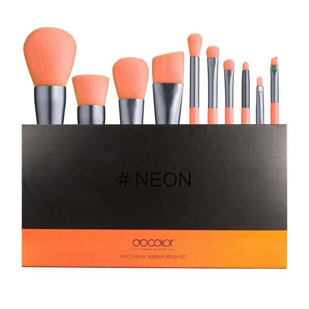 Набор кистей для макияжа Docolor Neon Peach (10шт) N1003 - Фото 1 Набор кистей для макияжа Docolor Neon Peach (10шт) N1003 - изображение 1