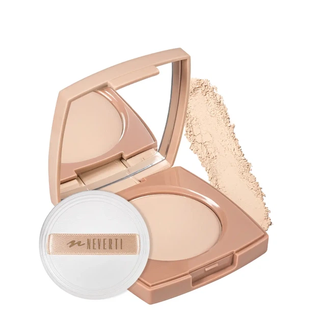 Пудра для лица водостойкая компактная Neverti Creamy Dimension (NP202), 006 Medium Beige Темно-бежевая - изображение 2