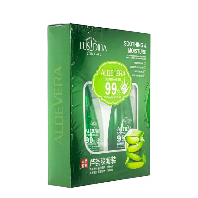 Набор увлажняющих гелей по уходу за лицом и телом c алоэ Lusidina Aloe Vera 99 % - изображение 2
