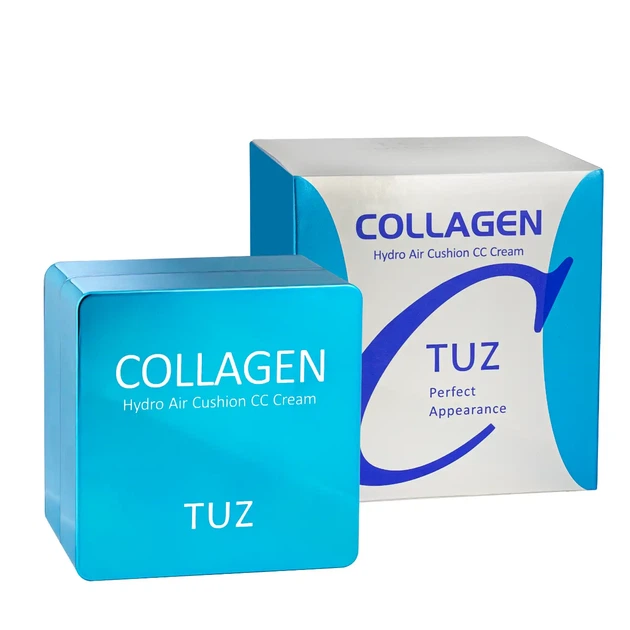 СС-крем кушон для лица увлажняющий TUZ Collagen Hydro с коллагеном, 02 Natural Skin Натуральный - изображение 2