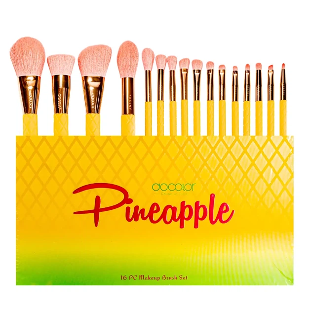 Набор кистей для макияжа Docolor Pineapple (16шт) DO-P1610 - Фото 1 Набор кистей для макияжа Docolor Pineapple (16шт) DO-P1610 - изображение 1