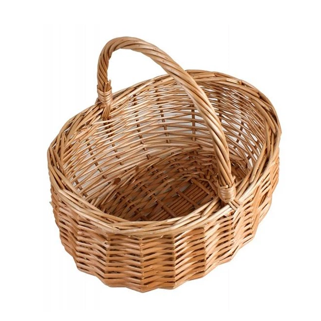 Корзина из лозы бежевая (50263) - изображение 3