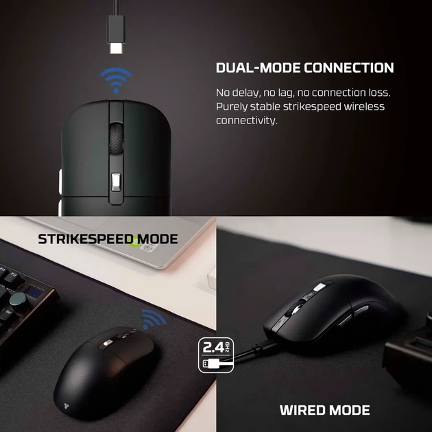 Беспроводная игровая мышь Fantech WG9S Kanata серый 12000DPI USB Type-C ABS пластик 70 часов работы - изображение 7