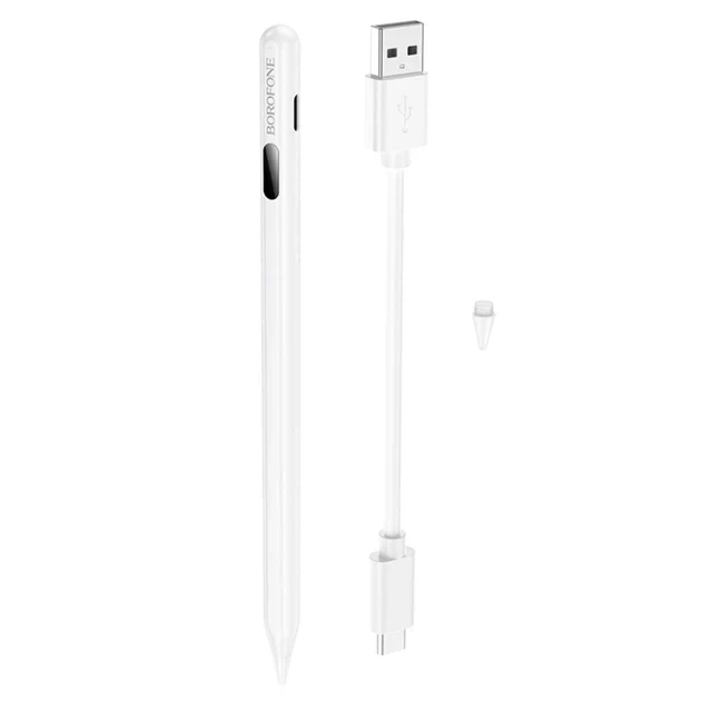 Стилус Borofone BG101 активный емкость аккумулятора 130mAh USB Type-C белый для iPad - Фото 4 Стилус Borofone BG101 активный емкость аккумулятора 130mAh USB Type-C белый для iPad - изображение 4