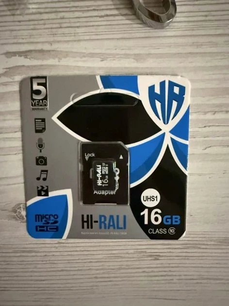 Карта памяти Hi-Rali MicroSDHC 16 ГБ UHS-1 класс 10 с адаптером для хранения и переноса данных черный - изображение 3