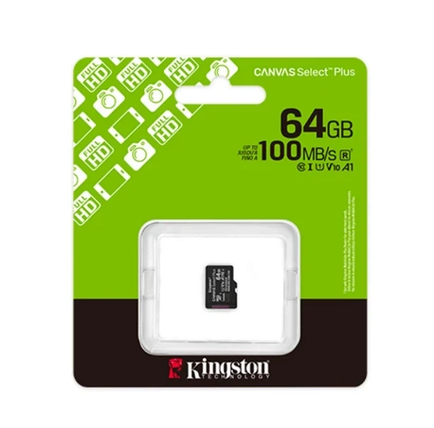 Карта пам'яті microSDXC Kingston Canvas Select Plus 64GB UHS-I A1 чорний для фото та відео - Фото 4 Карта пам'яті microSDXC Kingston Canvas Select Plus 64GB UHS-I A1 чорний для фото та відео - зображення 4