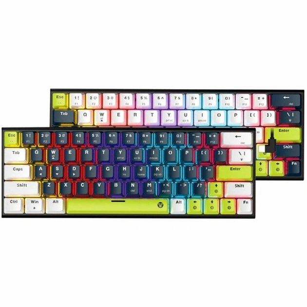Ігрова клавіатура Fantech ATOM63 MK874V2 MIZU Blue Switch 63 кнопки RGB підсвічування Type-C пластиковий корпус блакитний - Фото 2 Ігрова клавіатура Fantech ATOM63 MK874V2 MIZU Blue Switch 63 кнопки RGB підсвічування Type-C пластиковий корпус блакитний - зображення 2