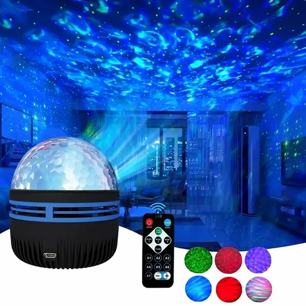 Ночник-проектор LED Q6 STAR LIGHT черный с пультом USB многоцветная подсветка 8.7х7.8 см - изображение 4