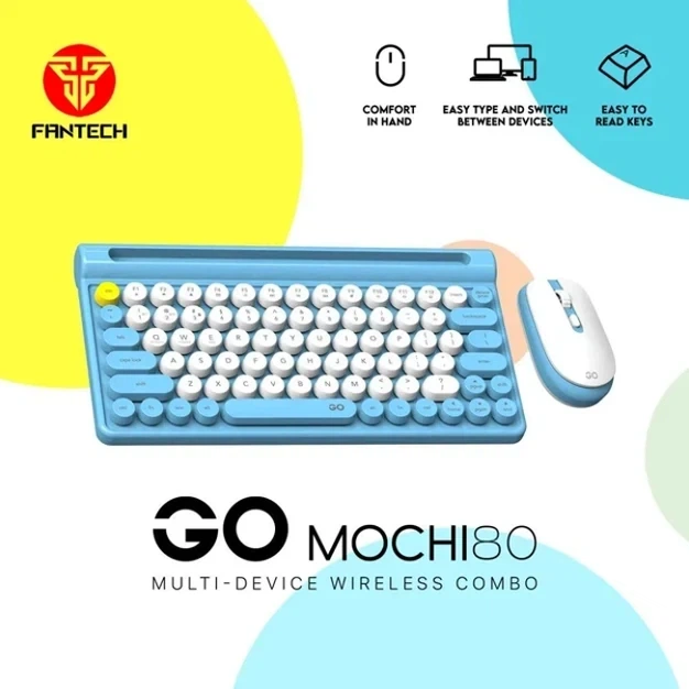 Беспроводная клавиатура и мышь Fantech Go WK897 компактные размеры 80 кнопок USB Bluetooth синий - Фото 7 Беспроводная клавиатура и мышь Fantech Go WK897 компактные размеры 80 кнопок USB Bluetooth синий - изображение 7