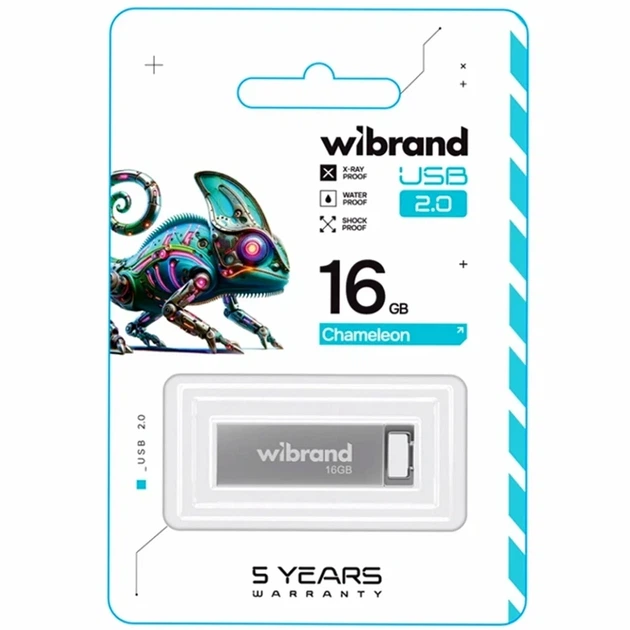 USB флешка Wibrand 16Гб USB 2.0 черный металл для хранения данных - изображение 2