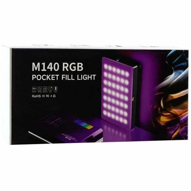 LED лампа RGB 6.5Вт 2000mAh USB Type-C 12x7.2x1.7см для фото и видео съемки M140 черный - Фото 2 LED лампа RGB 6.5Вт 2000mAh USB Type-C 12x7.2x1.7см для фото и видео съемки M140 черный - изображение 2