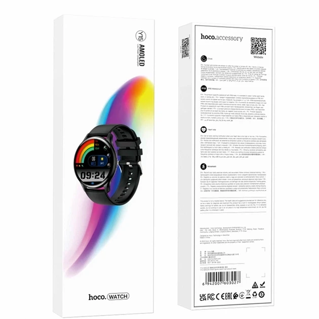 Смарт годинник Hoco Y15 AMOLED 1.43 дюйма IP68 Bluetooth 5.0 чорний - Фото 2 Смарт годинник Hoco Y15 AMOLED 1.43 дюйма IP68 Bluetooth 5.0 чорний - зображення 2