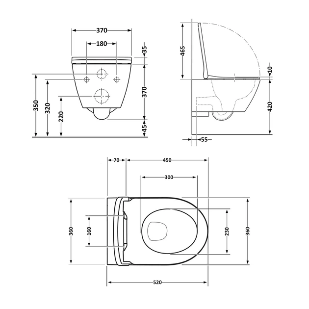 Унітаз підвісний Qtap Robin Ultra Quiet 520×365×340 мм, Anthracite, з сидінням Slim Duroplast / Soft-close / Quick Release - зображення 2