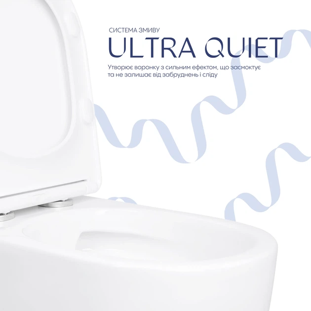 Унитаз напольный Qtap Evia Ultra Quiet 630×350×795 мм с сиденьем Soft-close, White QTEVI27W49258 - Фото 5 Унитаз напольный Qtap Evia Ultra Quiet 630×350×795 мм с сиденьем Soft-close, White QTEVI27W49258 - изображение 5