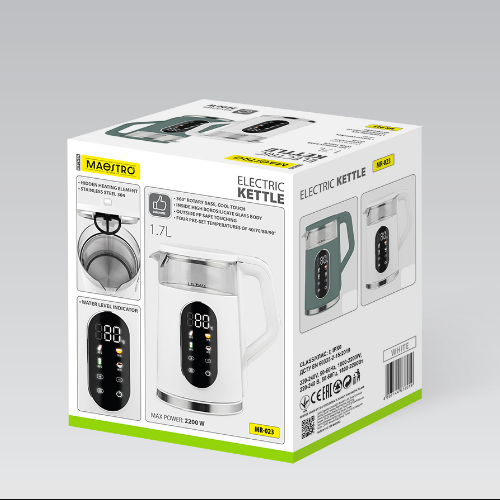Електрочайник 1800-2200W MR-023-WHITE Maestro - изображение 6