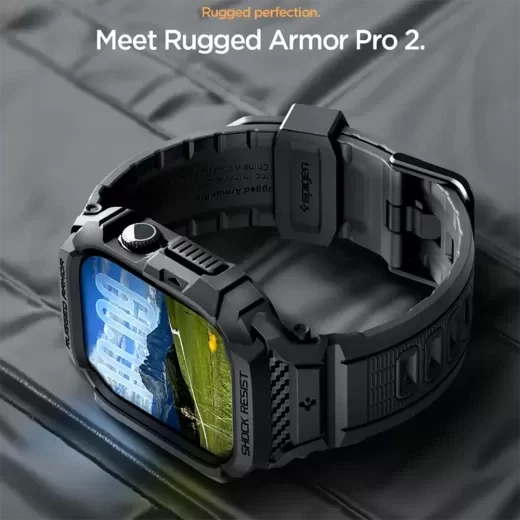 Чохол-ремінець Spigen Rugged Armor Pro 2 Matte Black для Apple Watch 11 | 10 42мм (ACS10494) - зображення 6