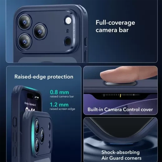 Чехол ESR Classic Hybrid Magnetic Case (Camera Control) Frosted Blue для iPhone 17 Pro Max (1A86500401) - изображение 3
