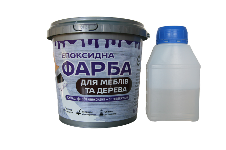 Епоксидна фарба для меблів та дерева ArtCraft 3 кг світло-сіра двокомпонентна (А+В) - зображення 2