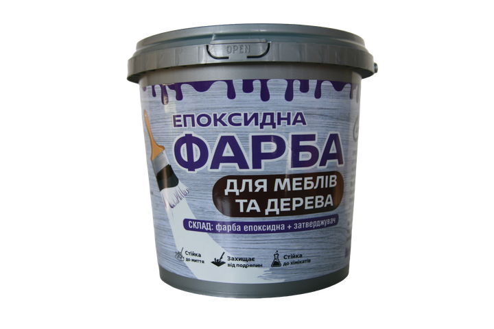 Епоксидна фарба для меблів та дерева ArtCraft 3 кг світло-сіра двокомпонентна (А+В) - зображення 4