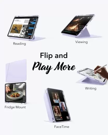Чехол-подставка ESR Flip Magnetic Case with Pencil Holder Purple для iPad Pro 13" M5 | M4 (2025 | 2024) (1B21700402) - изображение 2