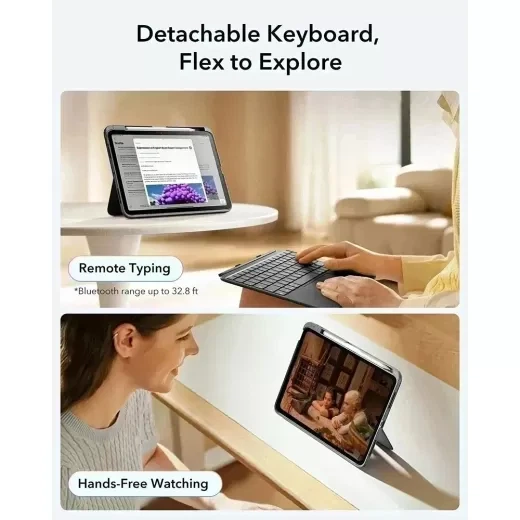 Чехол-клавиатура ESR Flex Keyboard Case (Detachable) Dark Gray для iPad Air 11” M4 | M3 | M2 (2026 | 2025 | 2024) | iPad Air 10.9” M1 (2022 | 2020) - изображение 3