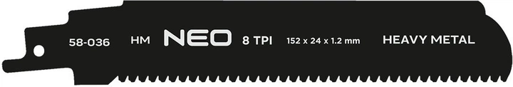 Полотно до шабельної пилки NEO Tools HM 152 x 24 x 1.2 мм 8TPI 58-036 (5906692006205) - зображення 2