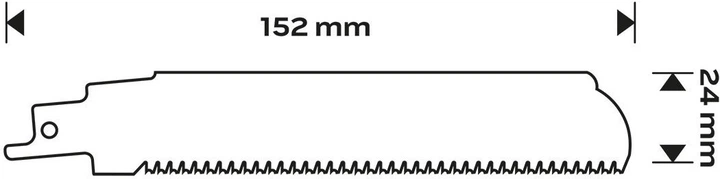 Полотно до шабельної пилки NEO Tools HM 152 x 24 x 1.2 мм 8TPI 58-036 (5906692006205) - зображення 3
