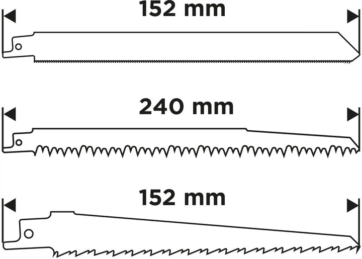 Набір полотен до шабельної пилки Graphite TPI 5, TPI 6, TPI 18, HCS/BIM 10 шт 57T566 (5902062114914) - зображення 5