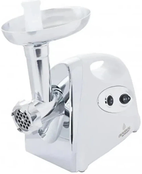 М'ясорубка електрична Crownberg CB-4213 3000W з реверсом і соковижималкою, 3 решітки 3/5/7 мм, насадки для ковбас і кеббе, шнекова електром'ясорубка з металевим шнеком для дому біла - изображение 4