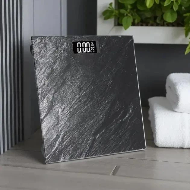 Підлогові електронні ваги Domotec MS-10000 до 180 кг, LED-дисплей, вимірювання температури, загартоване скло під камінь, автоматичне включення/вимкнення, компактні та стильні - изображение 4