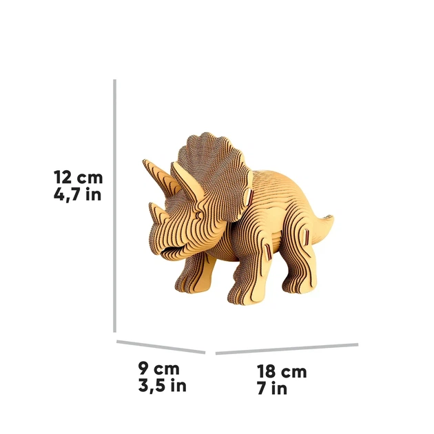 3D Пазл Конструктор Картонный Cartonic Трицератопс Динозавр (Triceratops Collectible) 105 деталей - изображение 8