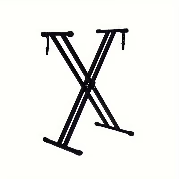 Чорна подвійна X-стійка для піаніно / синтезатора з регулюванням висоти (універсальна) - Фото 5 Чорна подвійна X-стійка для піаніно / синтезатора з регулюванням висоти (універсальна) - зображення 5