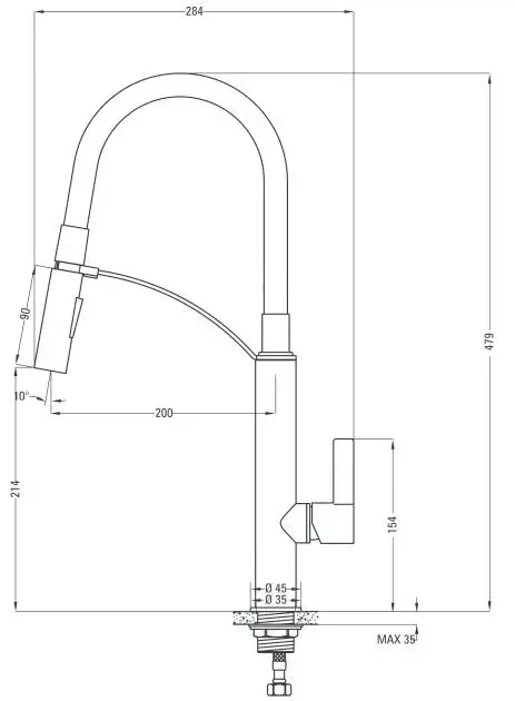 Змішувач для кухонної мийки Deante Gerbera BGB B720 - Фото 3 Змішувач для кухонної мийки Deante Gerbera BGB B720 - изображение 3