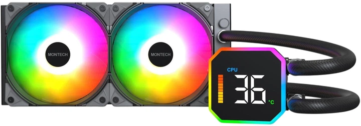 Система рідинного охолодження Montech HyperFlow Digital 240 Black - зображення 3