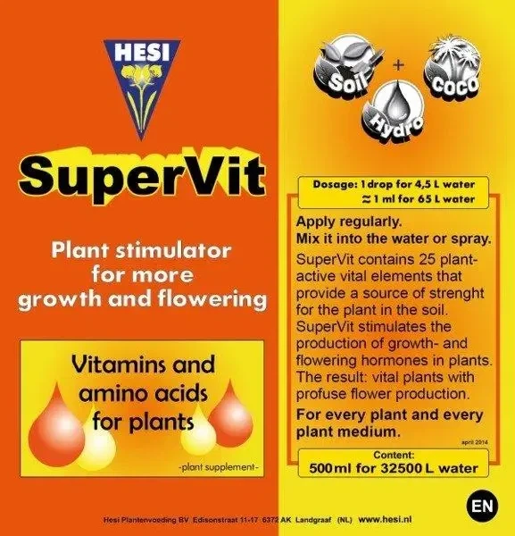 SuperVit HESI 10ml комплекс вітамінів та амінокислот для рослин - Фото 3 SuperVit HESI 10ml комплекс вітамінів та амінокислот для рослин - изображение 3