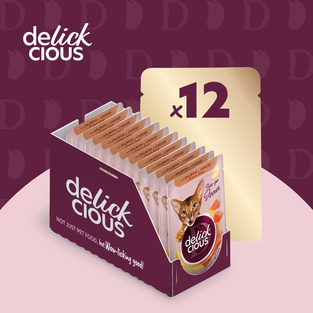 Консервированный корм Delickcious Полоски с лососем и сыром в крем-супе 85 г (D6251402) - Фото 4 Консервированный корм Delickcious Полоски с лососем и сыром в крем-супе 85 г (D6251402) - изображение 4