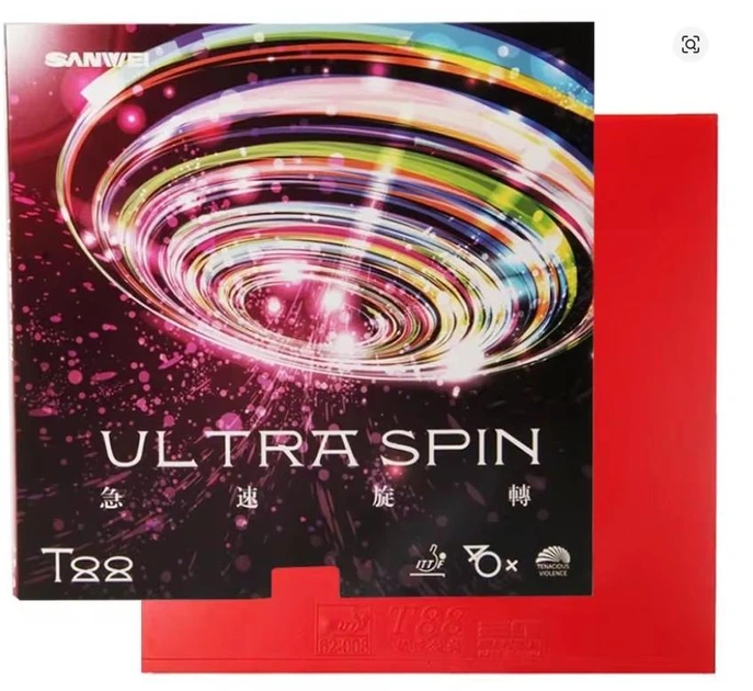Накладка для ракетки настольного тенниса SANWEI T88 ULTRA SPIN цвет красный - изображение 3