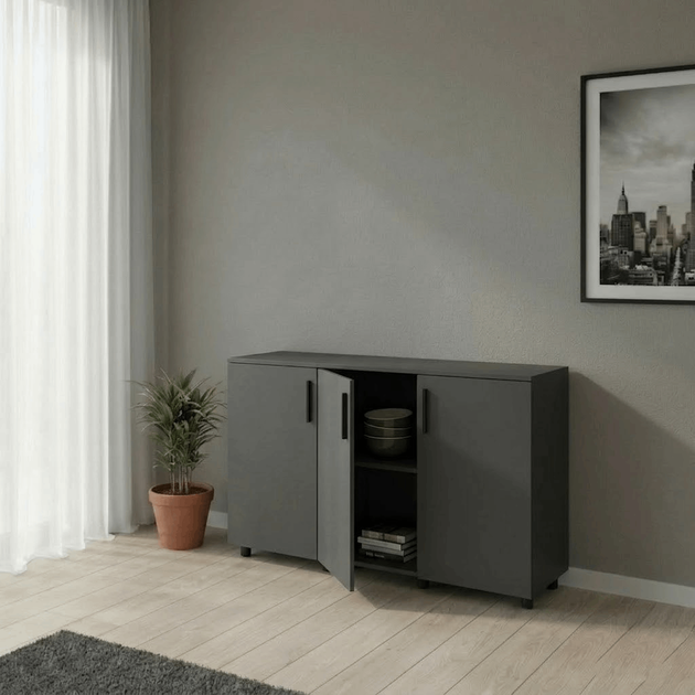 Комод Doros Торн Антрацит 3 ДСП 135х51.6х80 (41510173) - изображение 6