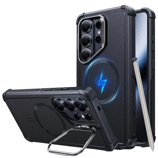 Чохол ESR Cyber Tough Kickstand MagSafe Black для Galaxy S26 Ultra (1A89700102) - Фото 1 Чохол ESR Cyber Tough Kickstand MagSafe Black для Galaxy S26 Ultra (1A89700102) - зображення 1