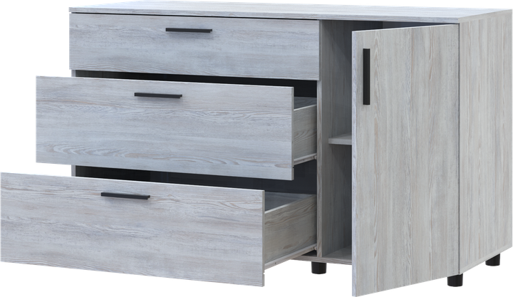 Комод Doros Торн Сосна Натти 3Ш/1Д 135х51.6х80 (41510179) - Фото 4 Комод Doros Торн Сосна Натти 3Ш/1Д 135х51.6х80 (41510179) - изображение 4